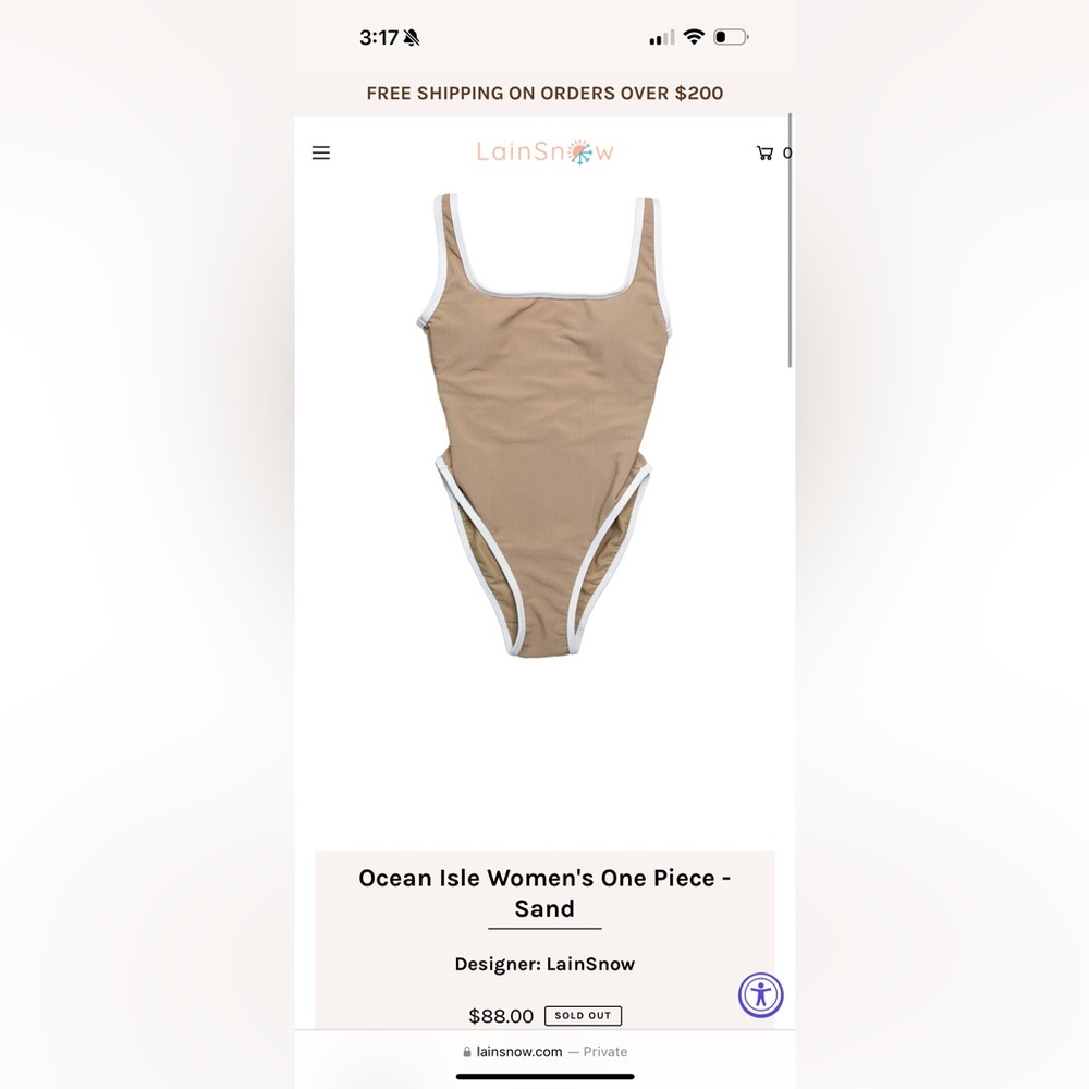 LainSnow Ocean Isle Women's One Piece - Sand